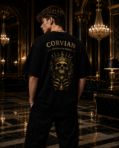 FIRST SIN TEE — BLACK/GOLD