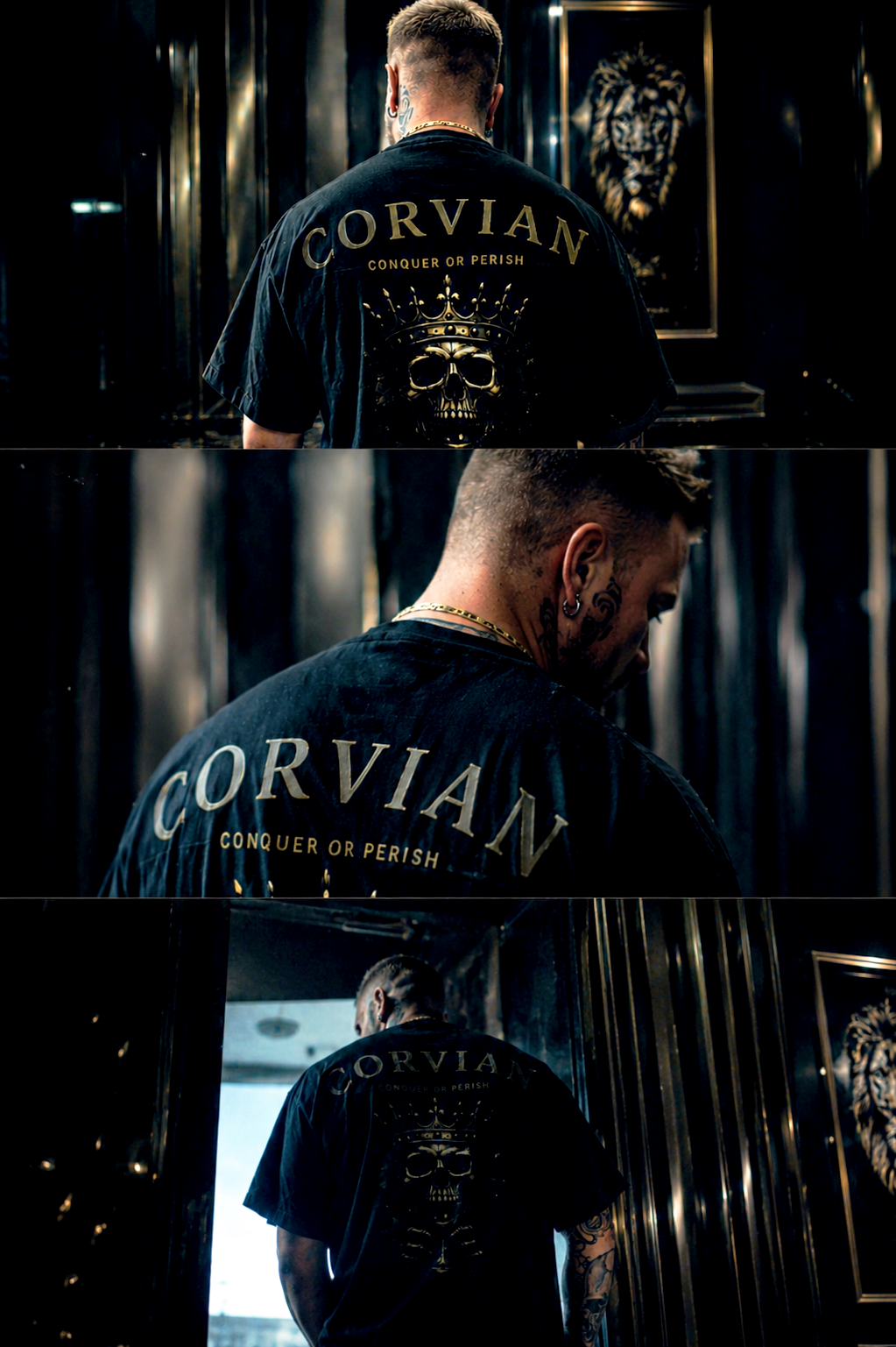 FIRST SIN TEE — BLACK/GOLD