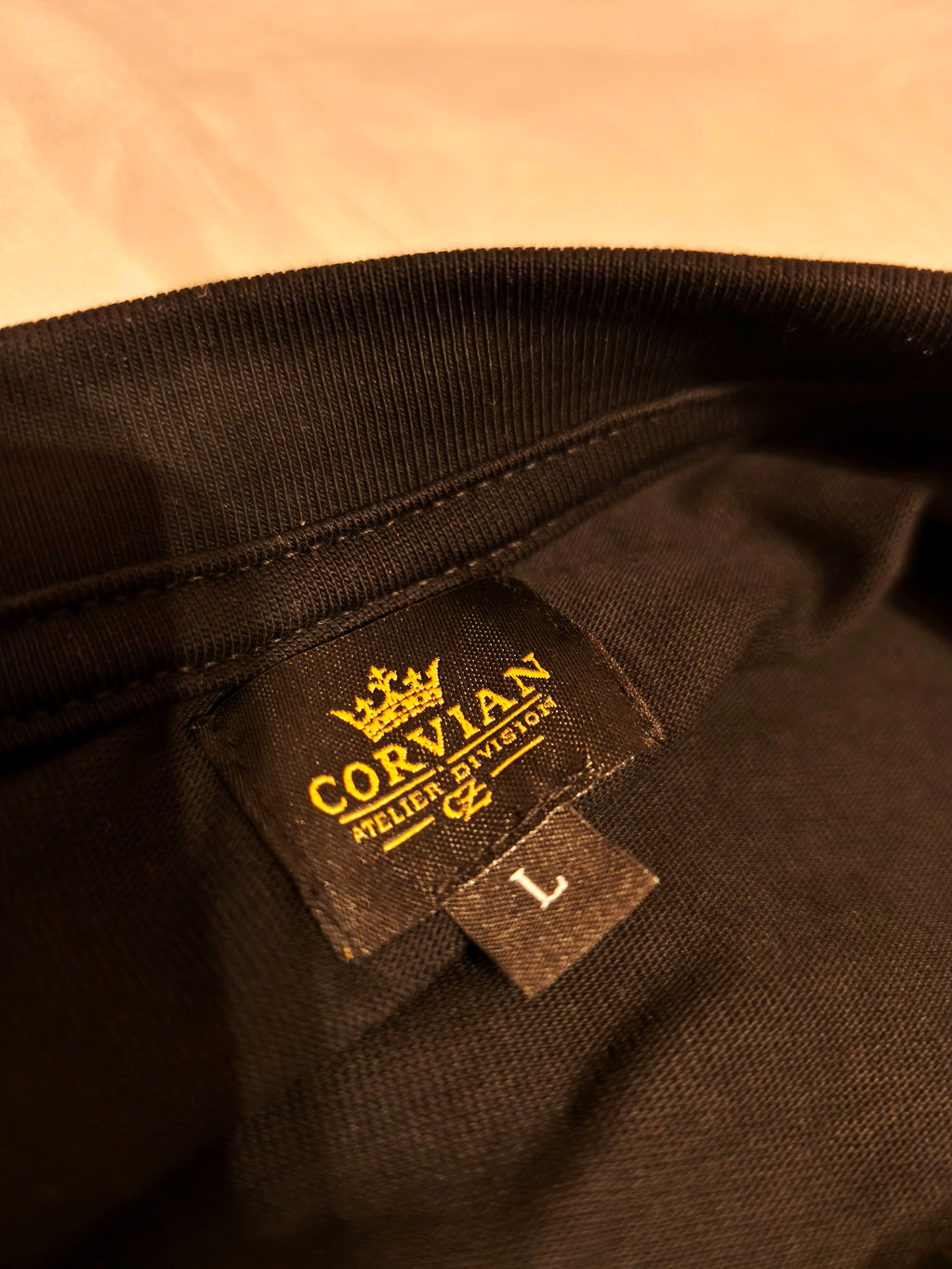 FIRST SIN TEE — BLACK/GOLD