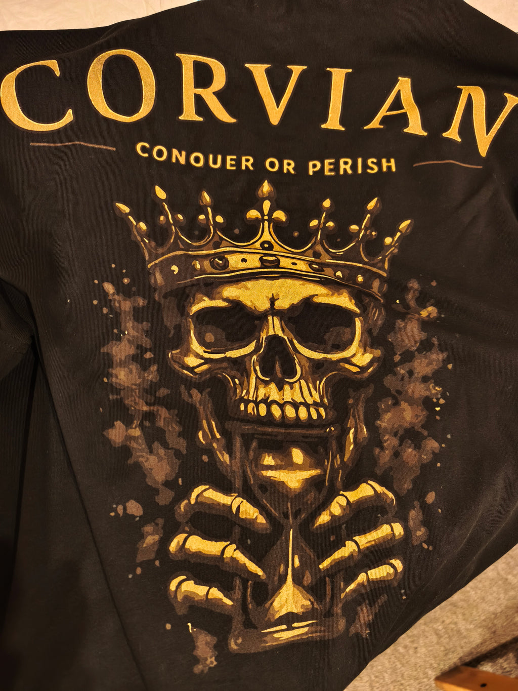FIRST SIN TEE — BLACK/GOLD