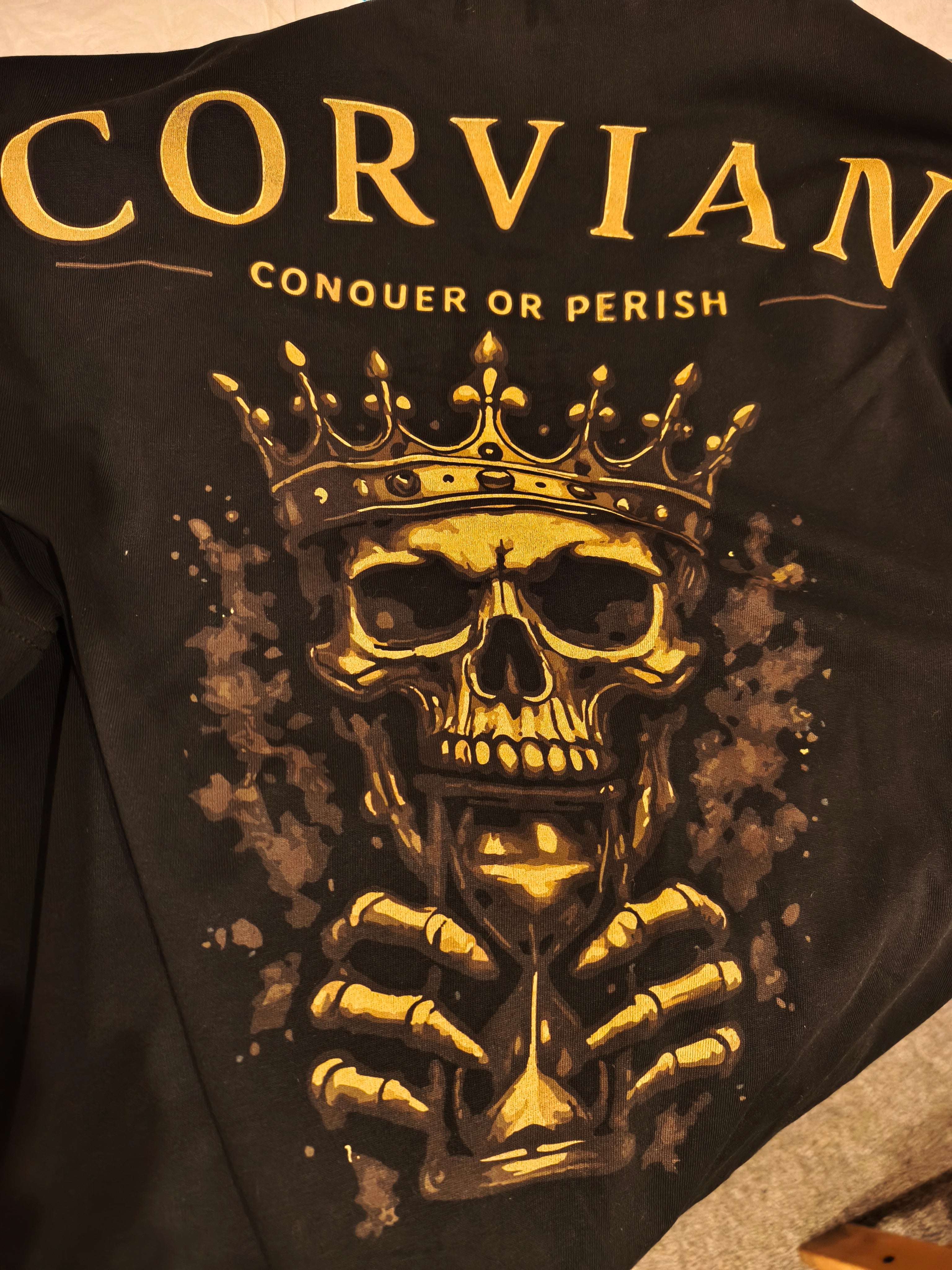 FIRST SIN TEE — BLACK/GOLD